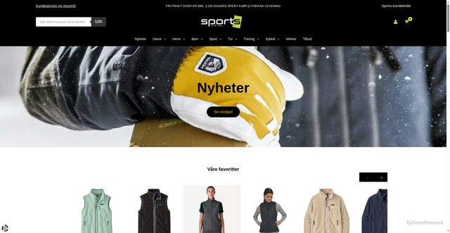 Security scan screenshot of https://sport-s.no