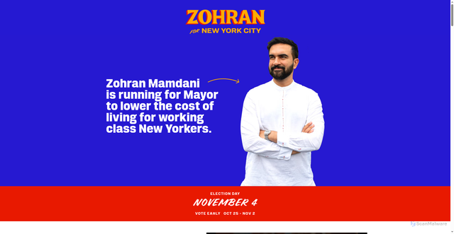 Security scan screenshot of https://www.zohranfornyc.com/