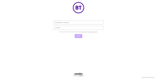 Security scan screenshot of https://btinternet-108384.weeblysite.com/