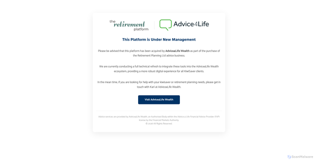 Security scan screenshot of https://retirementplatform.nz/