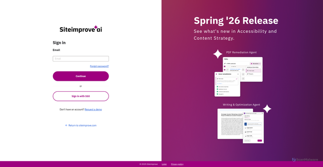 Security scan screenshot of https://my2.siteimprove.com