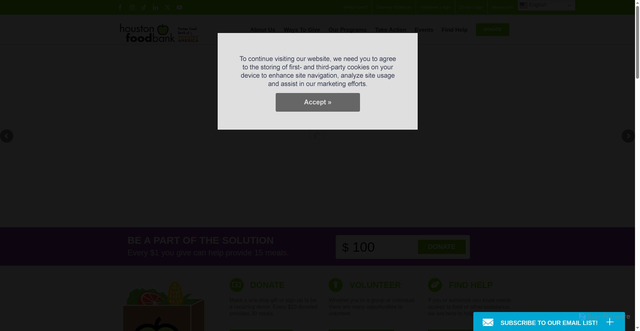 Security scan screenshot of https://www.houstonfoodbank.org/