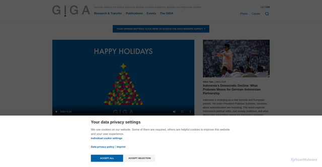 Security scan screenshot of https://www.giga-hamburg.de/en