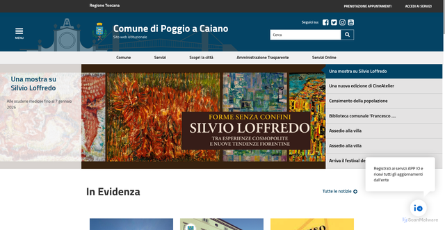 Security scan screenshot of https://www.comune.poggio-a-caiano.po.it/