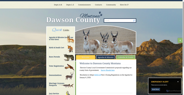 Security scan screenshot of https://dawsonmt.gov/