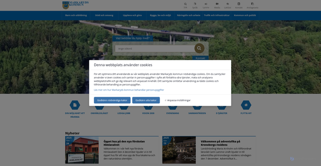 Security scan screenshot of https://www.markaryd.se/