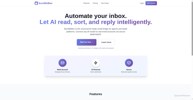 Security scan screenshot of http://bumblebox.ai/