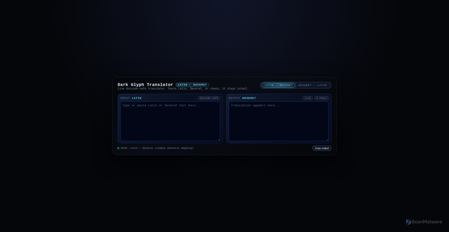 Security scan screenshot of https://deseret-translator-9glec3csvj.edgeone.app/