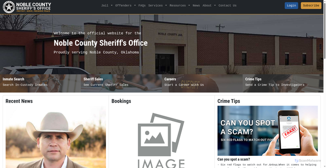 Security scan screenshot of https://noblecosook.gov/
