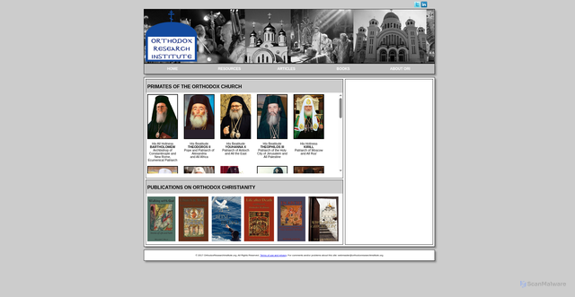 Security scan screenshot of https://orthodoxresearchinstitute.org