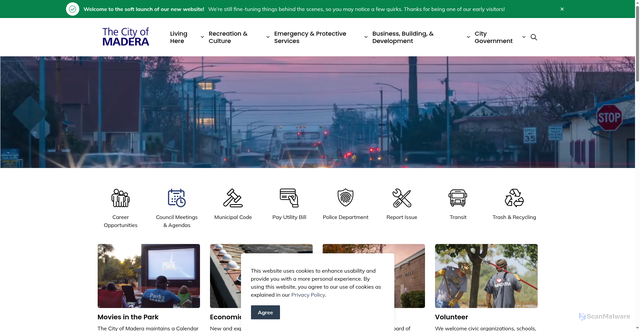 Security scan screenshot of https://www.madera.gov/