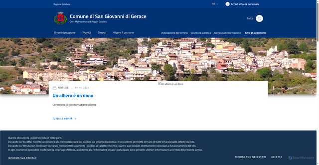 Security scan screenshot of https://www.comune.sangiovannidigerace.rc.it/