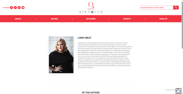 Security scan screenshot of https://www.quercusbooks.co.uk/contributor/lindy-west/