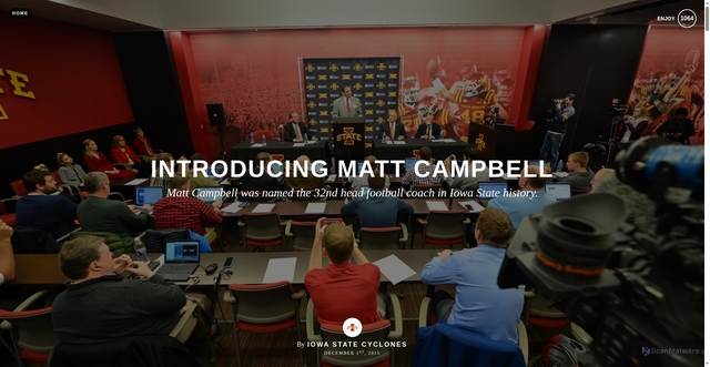 Security scan screenshot of https://cyclones.exposure.co/introducing-matt-campbell