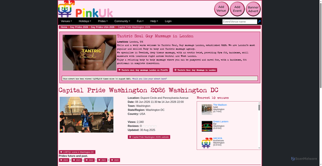 Security scan screenshot of https://pinkuk.com/events/north-america/usa/washington-dc/washington/capital-pride-washington-2026