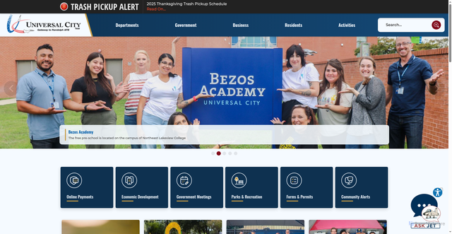 Security scan screenshot of https://www.universalcitytexas.gov/