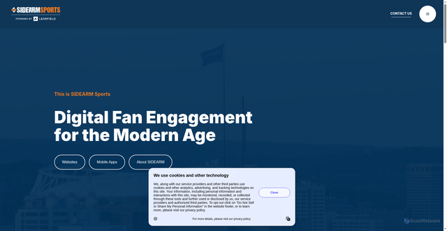 Security scan screenshot of https://sidearmsports.com