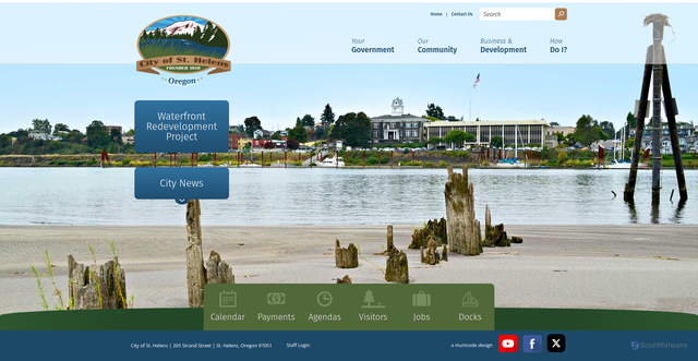 Security scan screenshot of https://www.sthelensoregon.gov/