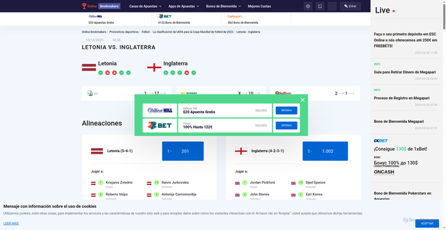 Security scan screenshot of https://online-bookmakers.com/spa/apuestas-deportivas/latviya-angliya-2025-10-14/
