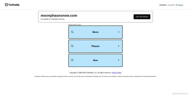 Security scan screenshot of https://moonphasesnow.com/