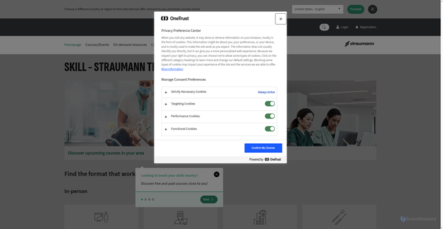 Security scan screenshot of https://skill.straumann.com