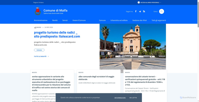 Security scan screenshot of https://www.comune.malfa.me.it/