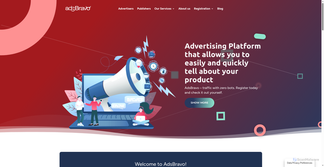 Security scan screenshot of https://adsbravo.com