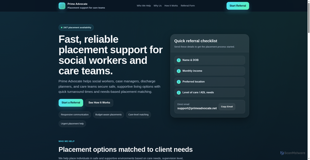 Security scan screenshot of https://primeadvocate.net/