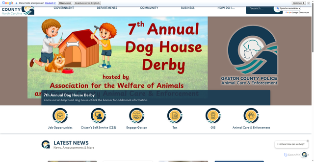 Security scan screenshot of https://gastongov.com/