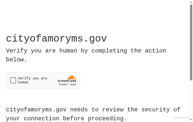 Security scan screenshot of https://cityofamoryms.gov/
