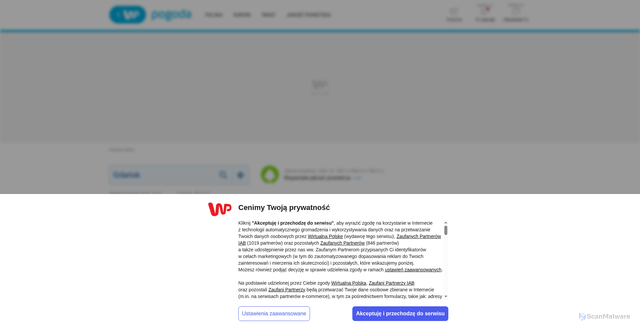 Security scan screenshot of https://pogoda.wp.pl