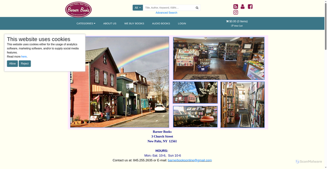 Security scan screenshot of https://www.barnerbooks.com