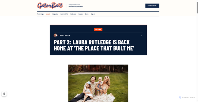 Security scan screenshot of https://www.gatorbaitmedia.com/post/part-2-the-laura-rutledge-story-the-place-that-made-me