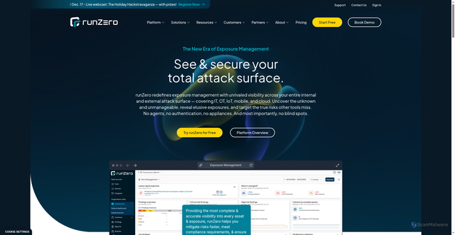 Security scan screenshot of https://hello.runzero.com/