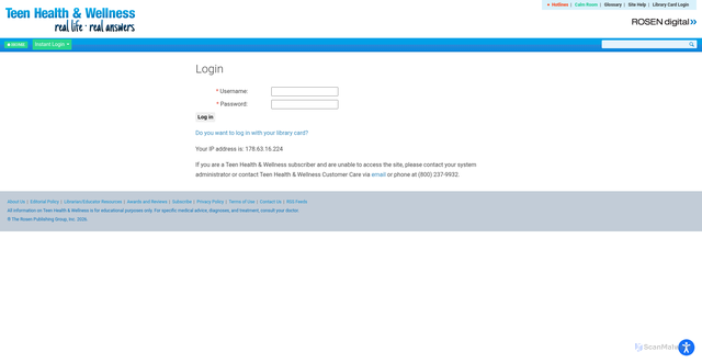 Security scan screenshot of https://teenhealthandwellness.com/article/204/legionnaires-disease