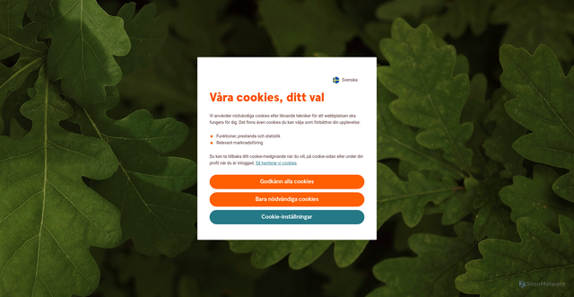 Security scan screenshot of https://online.swedbank.se/