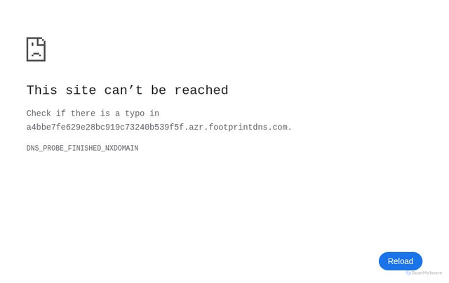 Security scan screenshot of https://a4bbe7fe629e28bc919c73240b539f5f.azr.footprintdns.com/