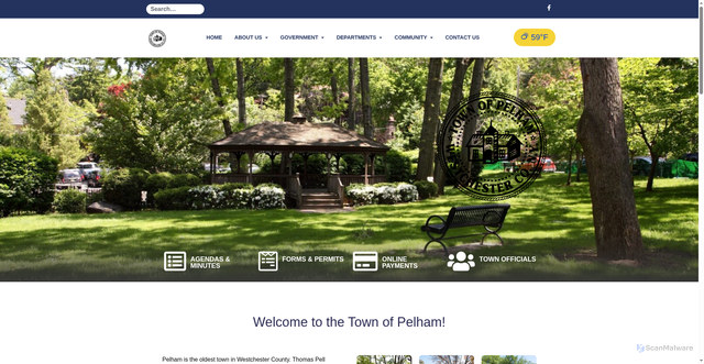 Security scan screenshot of https://townofpelhamny.gov/