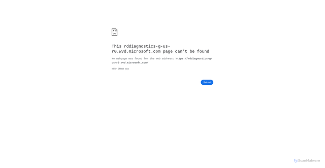 Security scan screenshot of https://rddiagnostics-g-us-r0.wvd.microsoft.com