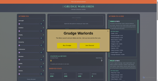 Security scan screenshot of https://grudgeplatform.com/stats