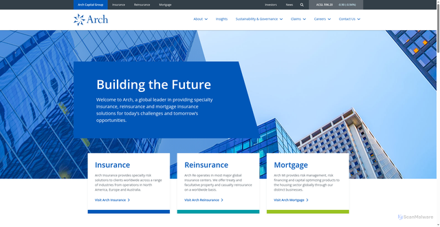 Security scan screenshot of https://archgroup.com