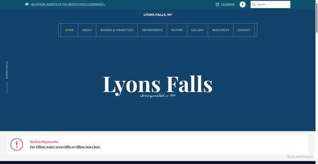 Security scan screenshot of https://lyonsfallsny.gov/