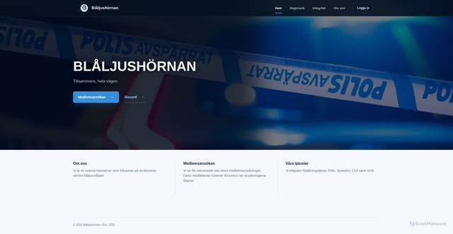 Security scan screenshot of https://stockholmcityblaljus.se