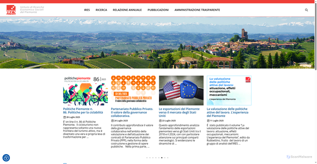Security scan screenshot of https://www.ires.piemonte.it/