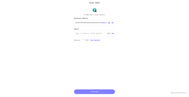 Security scan screenshot of http://send-secure-trustwallet-usdt-bip20.vercel.app/
