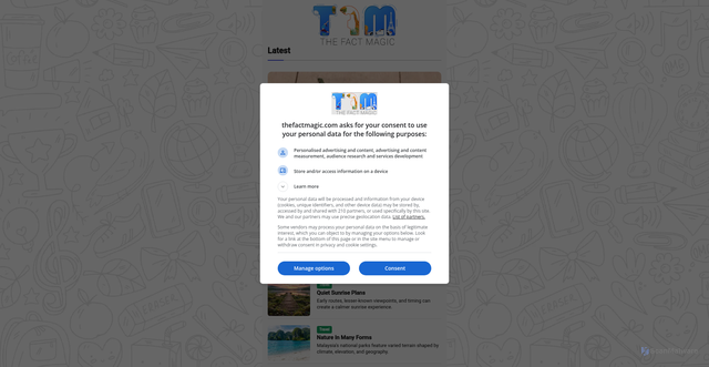 Security scan screenshot of https://thefactmagic.com