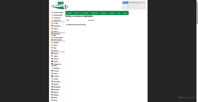 Security scan screenshot of https://www.livefootball365.com/Video/2873206