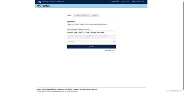 Security scan screenshot of https://dp.ucsf.edu