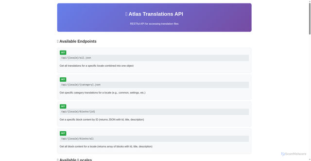 Security scan screenshot of https://translationapi.atlas-hub.co.uk