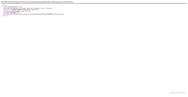 Security scan screenshot of https://oss.gstonegames.com
